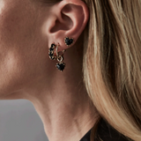 Stolen Girlfriends Club Love Claw Anchor Hoop Earrings Onyx Gold Plated