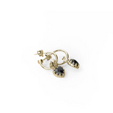 Stolen Girlfriends Club Love Claw Anchor Hoop Earrings Onyx Gold Plated