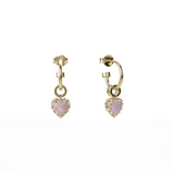 Stolen Girlfriends Club Love Claw Anchor Hoop Earrings Rose Quartz Gold Plated