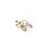 Stolen Girlfriends Club Love Claw Anchor Hoop Earrings Rose Quartz Gold Plated