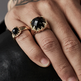 Stolen Girlfriends Club Baby Claw Ring Onyx Gold Plated