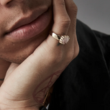 Stolen Girlfriends Club Baby Claw Ring Rose Quartz Gold Plated