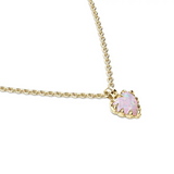 Stolen Girlfriends Club Mini Love Claw Necklace Pink Bello Opal Gold Plated