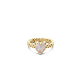 Stolen Girlfriends Club Mini Love Claw Ring Pink Bello Opal Gold Plated
