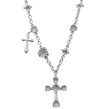 Stolen Girlfriends Club Gothic Multi Cross Necklace Quartz