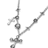 Stolen Girlfriends Club Gothic Multi Cross Necklace Quartz