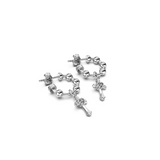 Stolen Girlfriends Club Gothic Cross Ball Chain Hoop Earrings