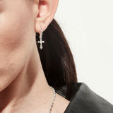 Stolen Girlfriends Club Gothic Cross Anchor Hoop Earrings Quartz