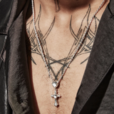 Stolen Girlfriends Club Gothic Cross Love Drop Necklace Quartz