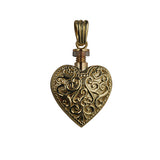 Memorial Locket, Embossed Heart 9ct Gold 25x22mm