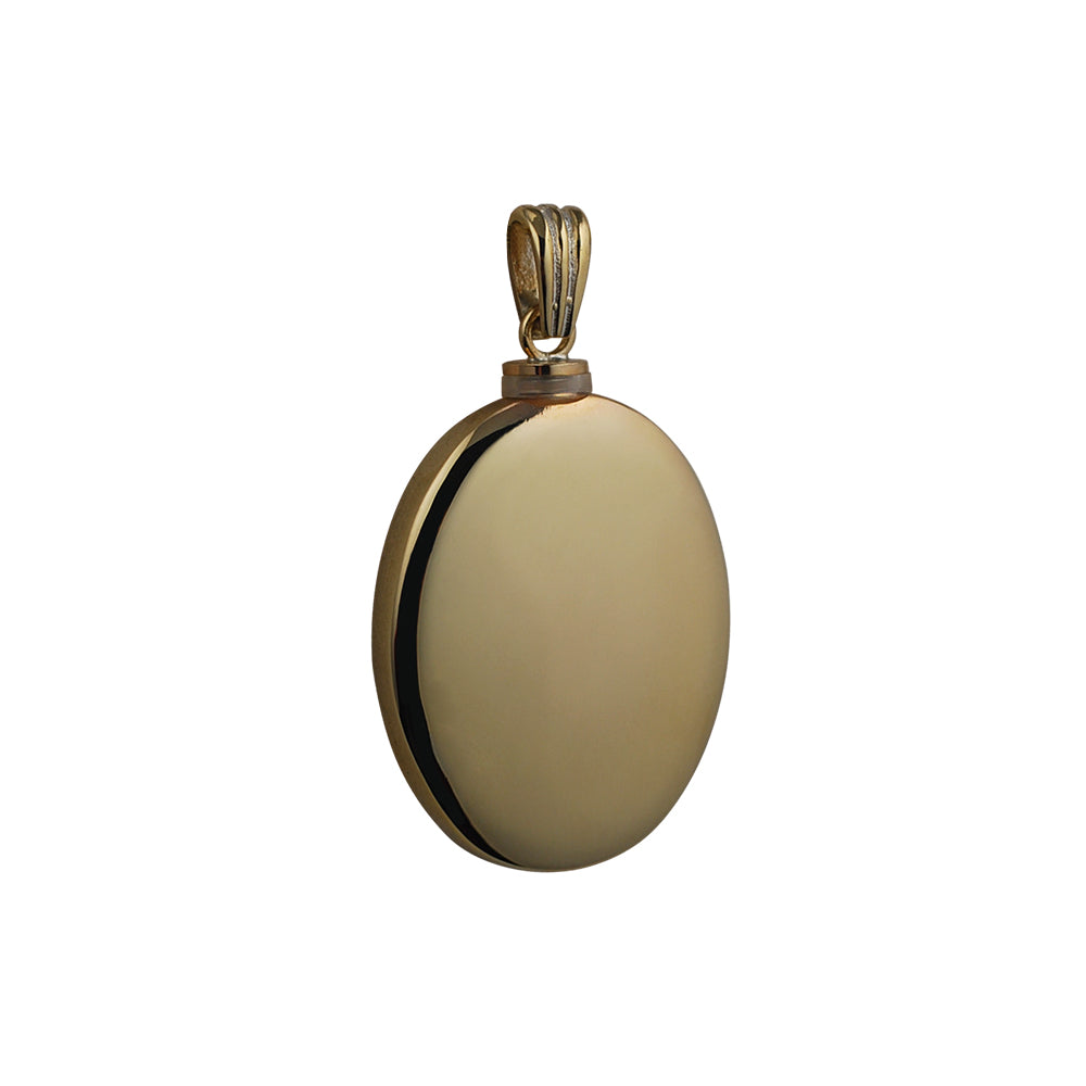 Locket Plain Memorial Locket, Plain Oval 9ct Yellow Gold 35x26mm – WJ Shaw Jewellers