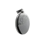 Memorial Locket, Half Engraved Oval Sterling Silver 35x26mm