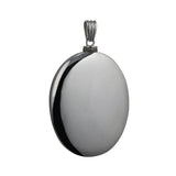 Memorial Locket, Large Plain Oval Sterling Silver 45x35mm