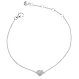 Little Star Luxe Platinum Plated Ariel Diamond Heart Bracelet