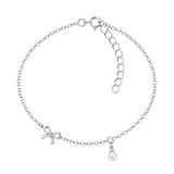 Little Star Studio - Mila Bow Pearl Girls Bracelet 18cm