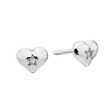 Little Star Suri - Diamond Heart Earrings