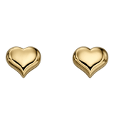 Little Star Aria Sterling Silver Yellow Gold Rounded Heart Stud Earrings