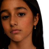 Little Star Studio - Esme Gold Plated Star Charm Girls Huggie Hoop Earrings