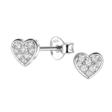 Little Star Studio - Frankie Heart CZ Girls Stud Earrings
