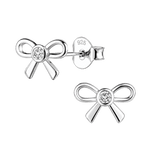 Little Star Studio - Blake Bow CZ Girls Stud Earrings