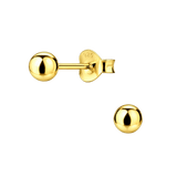 Little Star Studio - Elodie Gold Plated Classic 4mm Ball Girls Stud Earrings