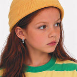 Little Star Studio - Nellie Heart Charm Girls Huggie Hoop Earrings
