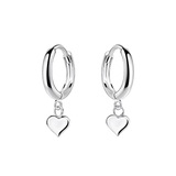 Little Star Studio - Nellie Heart Charm Girls Huggie Hoop Earrings