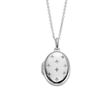 Little Star Taylor Sterling Silver Diamond Star Pattern Locket Necklace