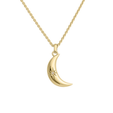 Little Star Luxe 9ct Yellow Gold Alya Diamond Moon Necklace