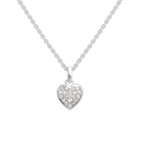Little Star Luxe Platinum Plated Sirius Diamond Heart Necklace