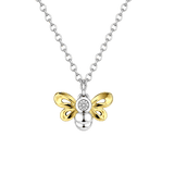 Little Star Studio - Buzzy Gold Plated CZ Bee Girls Necklace 40cm