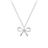 Little Star Studio - Leni Bow CZ Girls Necklace 40cm