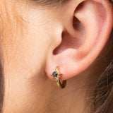 Scream Pretty Large Black Star Huggie Hoop Earrings Gold Plated