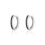 Scream Pretty Large Black Stones Huggie Hoop Earrings