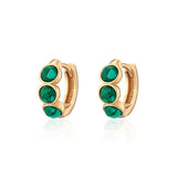 Scream Pretty Malachite Green Huggie Hoop Earrings Gold Plated