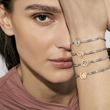 Nomination Milleluci Patterned Heart Bracelet, Stainless Steel Rose PVD CZ