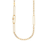 Scream Pretty Mismatched Long Link Chain Necklace Gold Plated
