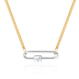 Scream Pretty Mixed Metal Long Link Carabiner Gold Curb Chain Necklace