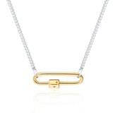 Scream Pretty Mixed Metal Long Link Carabiner Silver Curb Chain Necklace