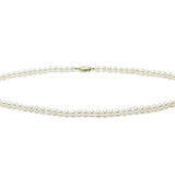 9ct Yellow Gold White River Pearl Row Necklace 5-5.5mm