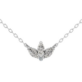 18ct Yellow Gold Marquise Diamond Trilogy Tiara Necklace 0.33ct