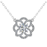 18ct Yellow Gold Diamond Flower Necklace 0.22ct