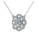 18ct Yellow Gold Diamond Flower Necklace 0.22ct