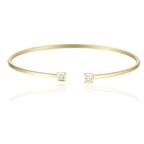 9ct Yellow Gold Diamond Princess Cut Open Bangle 0.30ct
