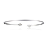 9ct White Gold Diamond Pear Shape Open Bangle 0.19ct