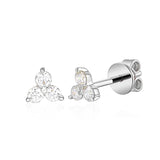 9ct White Gold White Topaz Trefoil Stud Earrings