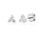 9ct White Gold White Topaz Trefoil Stud Earrings