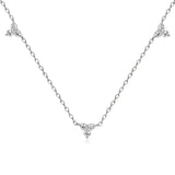 9ct White Gold White Topaz Trefoil Necklace