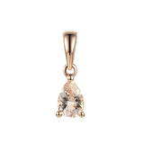 9ct Rose Gold Pink Morganite Pear Shape Pendant