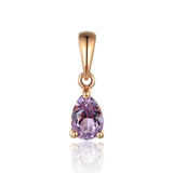 9ct Rose Gold Pink Amethyst Pear Shape Pendant